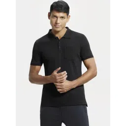 Jockey 3913 Black Super Combed Cotton Rich Half Sleeves Polo T-Shirt with Chest Pocket-picture-32