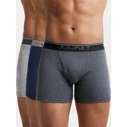 Jockey 8009 Multicoloured Super Combed Cotton Rib Boxer Briefs with Ultrasoft Waistband - Pack of 3-picture-36