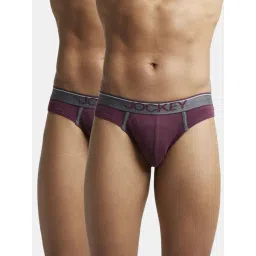Jockey 8044 Maroon Super Combed Cotton Rib Briefs with Ultrasoft Waistband - Pack of 2-picture-16
