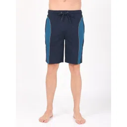Jockey 9411 Navy Super Combed Cotton Rich Shorts with Side Pocket image 1
