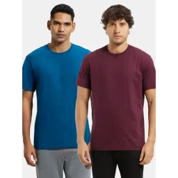 Jockey Athleisure Multi Cotton Regular Fit Solid T-Shirt-picture-22