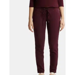 Jockey AW60 Women's Super Combed Cotton French Terry Straight Fit Trackpants with Side Pockets-picture-17