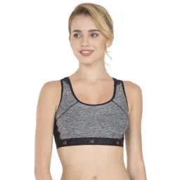 Jockey Black & Grey Textured Padded Non Wired AP20 Sports Bra-picture-17