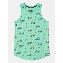 Jockey Boys Combed Cotton Printed Curved Hem Styling Round Neck Tank Top - CB01-picture-27