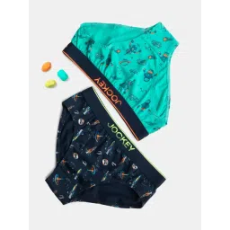 Jockey Boys Navy & Billiard Green Cotton Printed Brief Pack of 2-picture-43