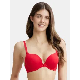 Jockey FE53 Women's Wired Padded Super Combed Cotton Elastane Medium Coverage Plunge Neck Pushup Bra-picture-42