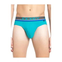 Jockey FP02 Turquoise Super Combed Cotton Rib Briefs with Ultrasoft Waistband - Pack of 2-image-41