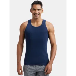 Jockey FP04 Black Super Combed Cotton Rib Sleeveless Vest with Extended Length for Easy Tuck-image-14