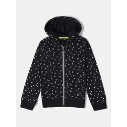 Jockey Girls Combed Cotton Printed Full Sleeve Relaxed Fit Hoodie Jacket - AG69-picture-22