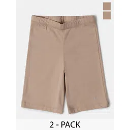 Jockey Girls Pack Of 2 Super Combed Cotton Elastane Shorts with Ultrasoft Waistband-picture-36