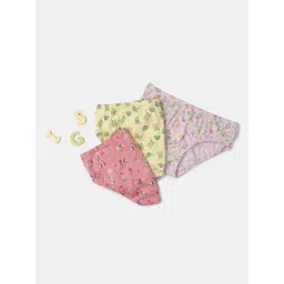 Jockey Girls Pack Of 3 Printed Pure Cotton Basic Briefs SG01-0305-FLRPR-picture-14