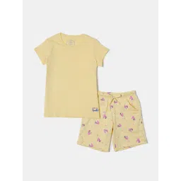 Jockey Girls Super Combed Cotton Printed Round Neck Relaxed Fit Shorts & T-shirt Set-RG11-picture-12