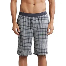 jockey IM02 Men's Tencel Micro Modal Cotton Elastane Stretch Regular Fit Checkered Sleep Shorts with Side Pockets-picture-21