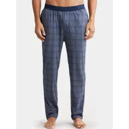 Jockey IM03 Blue Tencel Micro Modal Cotton Elastane Pyjamas with Side Pocket (Prints May Vary)-image-4