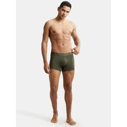 Jockey International Collection Men Olive Green Solid Pima Cotton Trunks IC32 image 5