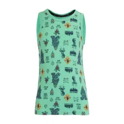 Jockey Kids Green Cotton Printed Tank Top-picture-10