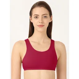 Jockey Maroon Cotton Sports Bra-picture-25
