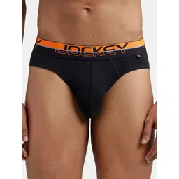 Jockey Men Black & Blue Solid Pure Cotton Basic Briefs-picture-33