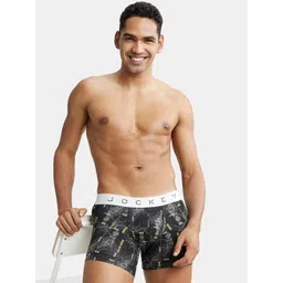 Jockey Men Black & Grey Printed Pure Cotton Trunk NY02-0105-WHBLY-picture-17
