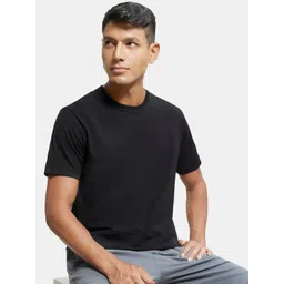 Jockey Men Black Solid Round Neck Pure Cotton T-shirt-picture-41