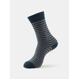 Jockey Men Black Striped Calf-Length Socks image 1