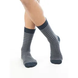 Jockey Men Black Striped Calf-Length Socks image 5