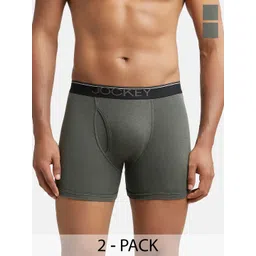 Jockey Men Deep Olive Boxer Cotton Brief Pack of 2-picture-24