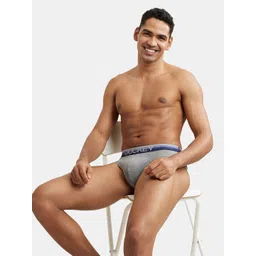 Jockey Men Grey Melange Solid Basic Briefs US07-0105-picture-24
