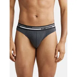 Jockey Men Grey Melange Solid Combed Cotton Basic Briefs-picture-39