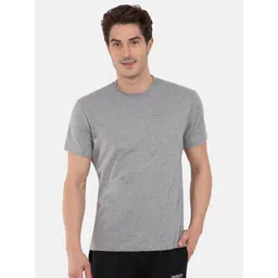 Jockey Men Grey Melange Solid Comfort Fit Round Neck Athleisure T-shirt 2714-0105-picture-41