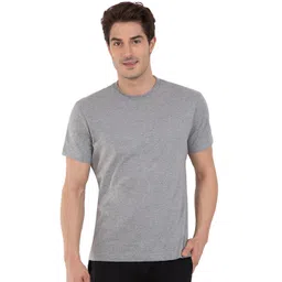 Jockey Men Grey Melange Solid Comfort Fit Round Neck Sports T-shirt-picture-19