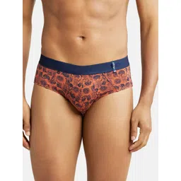 Jockey Men Orange Printed Basic Briefs-picture-35