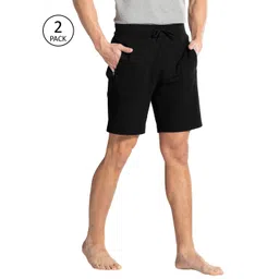 Jockey Men Pack of 2 Black Solid Lounge Shorts-picture-33