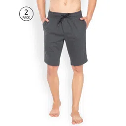 Jockey Men Pack Of 2 Charcoal Grey Solid Lounge Shorts-picture-25