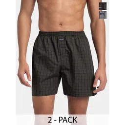 Jockey Men Pack of 2 Checked Cotton Regular Shorts-picture-43