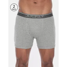 Jockey Men Pack of 2 Grey Melange Solid Trunks-picture-17