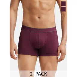 Jockey Men Pack of 2 Maroon Solid Super Combed Cotton Trunk-picture-38