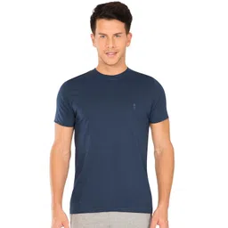 Jockey Men Pack of 2 Navy Blue Solid Comfort Fit Round Neck Sports T-shirt-picture-24
