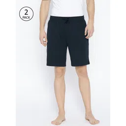 Jockey Men Pack of 2 Navy Blue Solid Lounge Shorts-picture-29