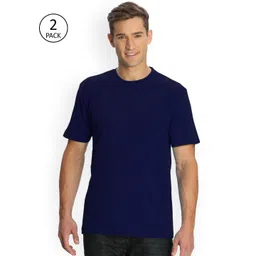 Jockey Men Pack of 2 Navy Blue Solid Round Neck Pure Cotton T-shirt-picture-21