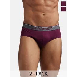 Jockey Men Pack Of 2 Pure Super Combed Cotton Basic Briefs 8037-0201-picture-24