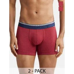 Jockey Men Pack of 2 Red Cotton Elastane Stretch Trunks with Ultrasoft Waistband US60-0205-picture-24