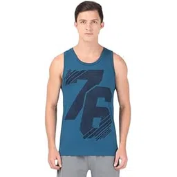 jockey Men's Super Combed Cotton Rich Regular Fit Deep Round Neck Printed Tank Top_Pack of 1_Style_9928_Seaport Teal_S-picture-15