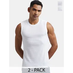 Jockey Pack of 2 Super Combed Cotton Rib Solid Round Neck Muscle Vest - 9930-picture-34
