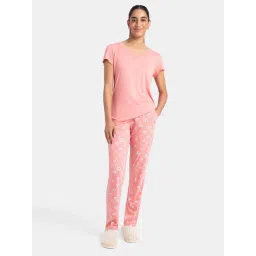 Jockey Peach Solid Pyjama Sets-picture-22
