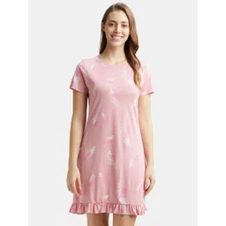 Jockey Pink Printed Nightdress-picture-40