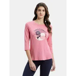 Jockey Pink Printed T-Shirt-image-4