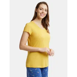 Jockey Puff Sleeves Relaxed Fit Round Neck Cotton T-shirt image 3