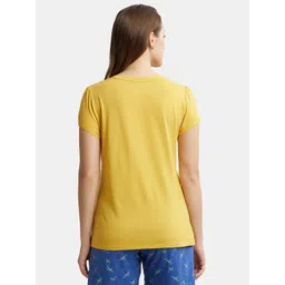 Jockey Puff Sleeves Relaxed Fit Round Neck Cotton T-shirt image 4