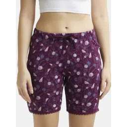 Jockey RX10 Women's Micro Modal Cotton Relaxed Fit Printed Shorts with Pockets (Prints May Vary)-picture-30